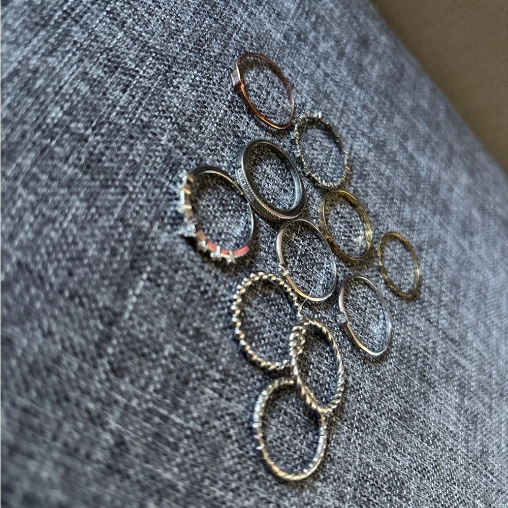 Elegant Silver and Gold Ring Set